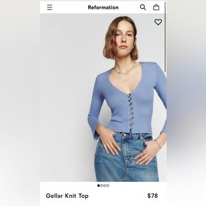 Reformation Gellar top in blue